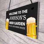 Beer Garden Personalised Sign For Man Cave Pub Bar Alcohol Gift