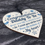 Daddy To Be Gift Wooden Heart Congratulations Gift Baby Shower