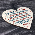 Handmade Valentines Gift For Boyfriend Wood Heart Relationship