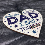 Rude Fathers Day Gifts Novelty Wooden Heart Funny Gifts For Dad