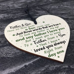 Father And Son Hanging Wooden Heart FATHERS DAY Gift For Him