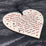 Novelty Valentines Gift For Boyfriend Husband Wife Wood Heart