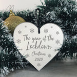 Lockdown 2020 Memory Christmas Tree Bauble Engraved Heart