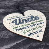 Novelty Uncle Gift Funny Wooden Heart Birthday Sign Present