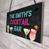 Personalised Cocktail Home Bar Signs And Plaques Novelty Gifts