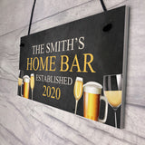 Home Bar Sign Personalised Bar Pub Man Cave Plaque Alcohol Gift