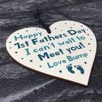 First 1st Fathers Day Gifts Wooden Heart Novelty Gift For Dad