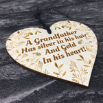 Grandfather Grandad Gifts Novelty Wood Heart Gift For Birthday