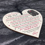 Father of the Bride Personalised Wooden Heart Wedding Gift