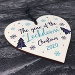 Lockdown Christmas Tree Decoration Wood Heart Memory Plaque