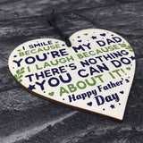 Cheeky Fathers Day Gift Wood Heart Funny Fathers Day Gift