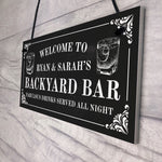 Personalised Backyard Bar Sign Shabby Chic Bar Pub Plaque