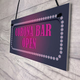 CORONA BAR OPEN Sign Neon Effect Home Bar Pub Man Cave Sign