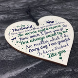 Husband Anniversary Gift From Wife Handmade Wooden Heart Poem