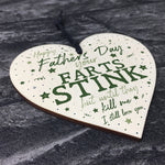 Funny Rude Fathers Day Gifts Novelty Wooden Heart Gift For Dad