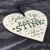 Funny Rude Fathers Day Gifts Novelty Wooden Heart Gift For Dad