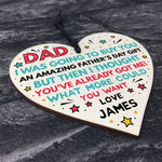 Superhero DAD Fathers Day Gifts Personalised Wooden Heart Gift