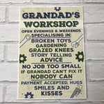 Grandad's Workshop Hanging Wall Plaque Man Cave Den Shed Sign