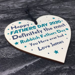 Fathers Day Wooden Heart Gift PERSONALISED Gift Idea For Dad