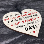 Funny Fathers Day Gift Rude Wooden Heart Gift For Dad Novelty