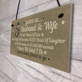 5th Wood Anniversary Card Plaque Five Year Anniversary Gift