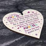 Best Auntie Ever Plaque Wood Heart Auntie Birthday Christmas