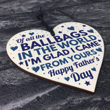 Funny Rude Fathers Day Gifts Novelty Wooden Heart Gift For Dad