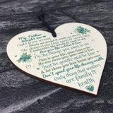 My Father Fathers Day Dad Wood Heart Sign Memorial Gift For Him