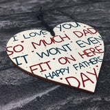 Fathers Day Funny Gift Novelty Wooden Heart Funny Dad Gifts