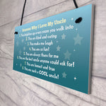 Reasons Why I Love My Uncle Plaque Novelty Present Uncle Gifts