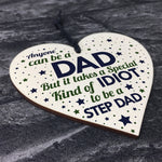 Step Dad Gift Funny Wooden Heart Plaque Gifts For Step Dad