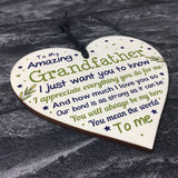 Cute Grandfather Birthday Christmas Wooden Heart Gifts