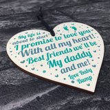 Dad Birthday Christmas Gift Wood Heart Daddy To Be From Bump