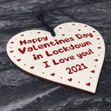 Happy Valentines Day In Lockdown Gift Wood Heart Gift For Him