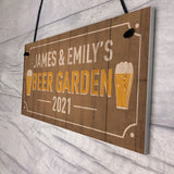 Beer Garden Sign Personalised Man Cave Sign Alcohol Beer Gift