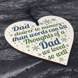 Memorial Christmas Tree Bauble DAD Grave Wooden Hanging Heart