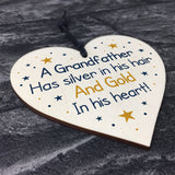 Novelty Gifts For Grandad Grandfather Wooden Heart Gifts