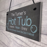 Funny Hot Tub Personalised Plaque Novelty Garden Accessories