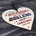 Funny Boyfriend Gift Wooden Heart Christmas Gift For Boyfriend