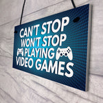 Funny Gamer Gift Hanging Plaque For Boys Bedroom Man Cave Sign