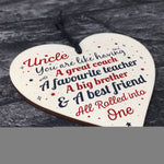 UNCLE Best Friend Gift Wooden Heart Sign Birthday Gift For Uncle