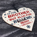 Funny Merry Christmas Brother Gifts Novelty Rude Wooden Heart