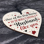 Husband Birthday Christmas Card Wooden Heart Anniversary Gift