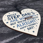 Funny Rude Fathers Day Gift For Step Dad Novelty Wooden Hear