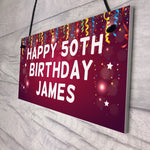 Happy Birthday Banner PERSONALISED Plaque Party Decoration