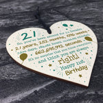 21st Birthday Gift For Daughter Son Wood Heart Twenty One Gift