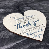 Dearest Father Fathers Day Heart Sign Thank You Birthday Gift