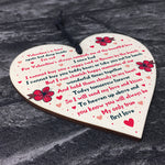 Valentines Day Gift Memorial Plaque For Husband Wife Wood Heart