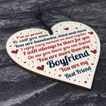 Gift For Boyfriend Wooden Heart Boyfriend Birthday Christmas